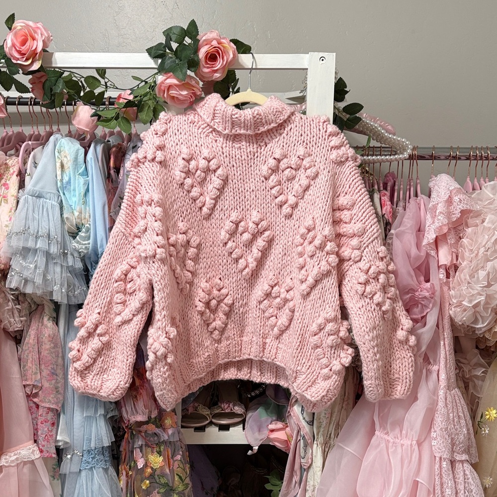 Chicwish Pink Textured Knit Sweater